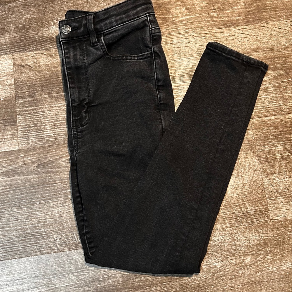 American Eagle Black High Rise Skinny Jeans